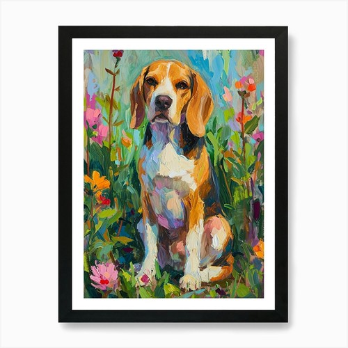 Beagle acrylic painting art - acrylic, 1