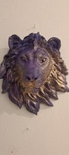 Gold Lion Head  Wall Statue
