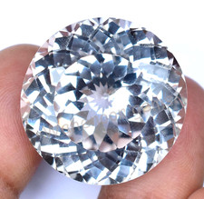 Natural White Sapphire 76.25 Ct Excellent Round Rare Certified Gemstone