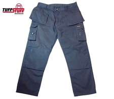 Tuff Stuff Stretch Work Trousers W38 L32.5 Tool Holder Holster Pocket Black Pant