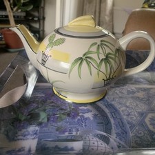 Vintage Sadler Teapot Beautiful Hand painted Cacti Plant Pattern Art Deco Lid 