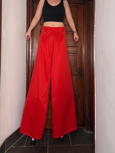 Handmade stilt pants red wide - pants,