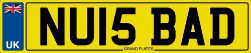 Number plate initials nu15 - number, nu
