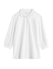 Women’s Seasalt Cotton Blouse ¾ Sleeve Hope Collared Brill White Coteeg