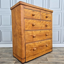Antique Chest of Drawers – 5 Drawer Victorian Country Farmhouse – Rustic Wooden