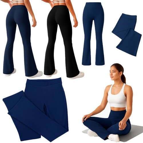 Ladies trousers flared wrinkle - trousers,