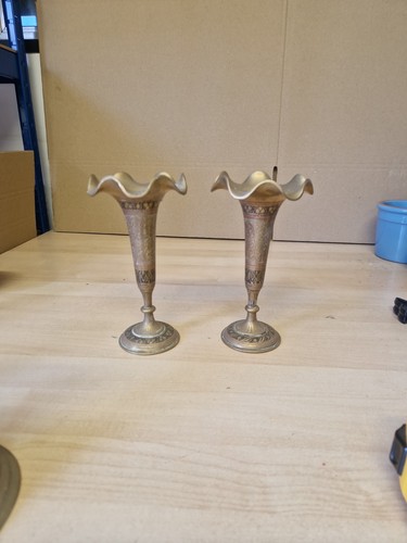 Pair vintage brass indian - pair,
