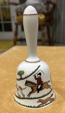 Vintage Crown Staffordshire Hunting Scene Fine Bone China Bell mint condition 