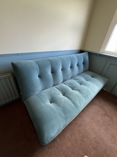 Habitat velvet blue futon sofa - velvet,