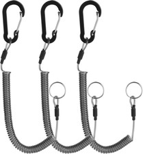 Dimeho 3Pcs Coiled Lanyard Heavy Duty Fishing Lanyard Safety Retractable Fishing