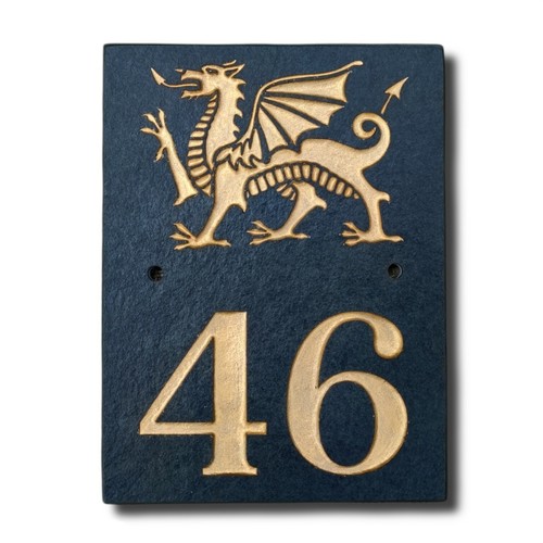 Slate house number sign deep - slate,