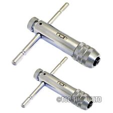 2PC REVERSIBLE T BAR HANDLE RATCHET TAP WRENCH M3-M8 & M5-M12 FOR TAP & DIE SET