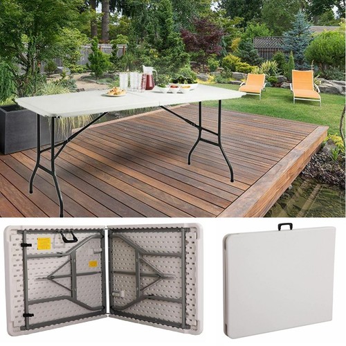 White 6ft portable folding - white,