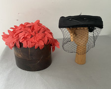 2 Vintage Hats: 1950's Orange