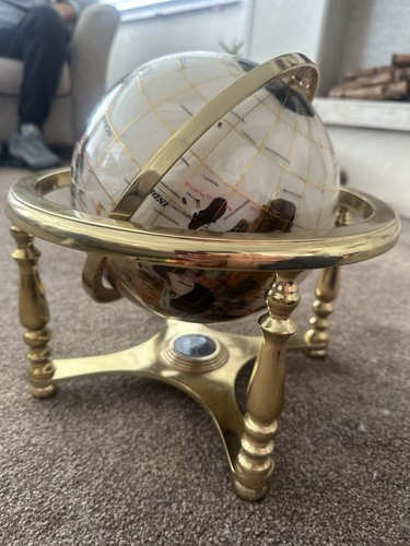 Brass world globe compass - brass,