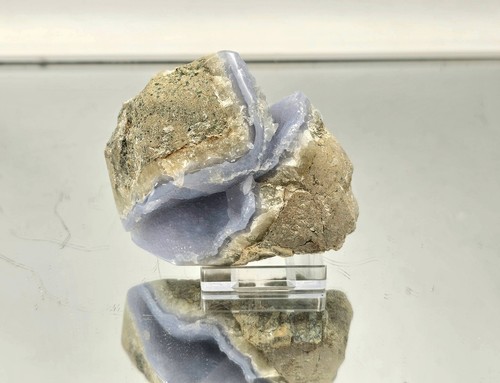 Blue lace agate crystal geode - blue,