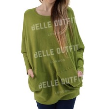 New Ladies Italian Weaved Plait Back Design Knitted Casual Comfy Jumper Top