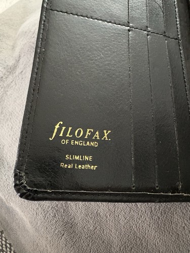 Filofax black leather - , slimline