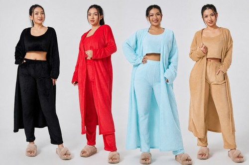 Womens 3pcs fleece pajama - 3pcs, set