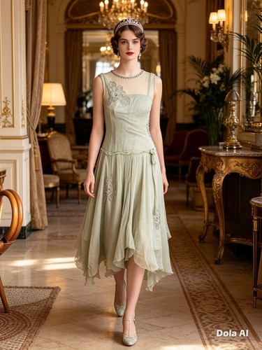 Vintage 1920s style sage green - 1920s,