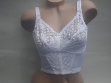 LONG LINE WHITE BRA NEW MISS MARY OF SWEDEN WITH SOFT LACE CUPS 2155 36C - 48DD