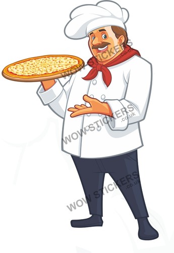 Chef pizza sticker trailer - pizza, b