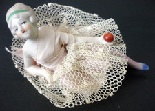 Antique C 1910 German Bisque Bathing Beauty Belle With Apple In Her Hand