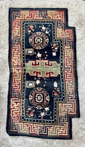 Antique tibetan saddle rug - antique,