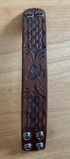 Hand Tooled Leather Wide Cuff