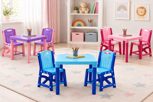 Plastic table and chairs set - plastic,