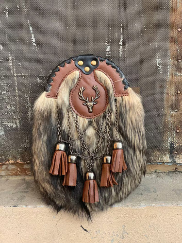Brown faux fur - faux,