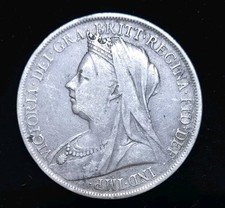 1900 Queen Victoria Silver Crown Five Shilling Coin LXIV
