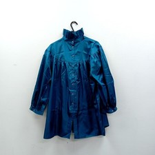 Vintage Teal High Neck Blouse