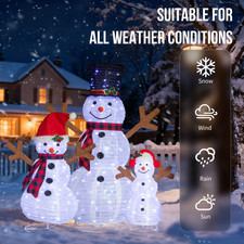 Snowman Family Set of 3 With 520 LED Lights - Multicolor ( BG-E34F-4F)