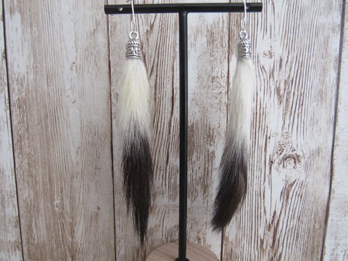 Ermine tail earrings weasel - tail,