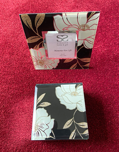 Straits glass square floral - glass,