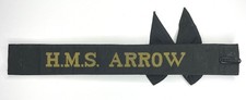 Vintage HMS Arrow Cap Tally