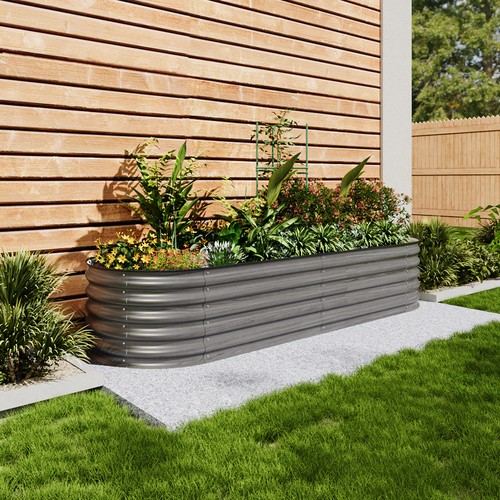 Galvanised steel raised garden - galvanised,