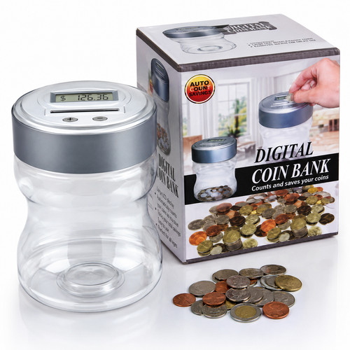 Digital coin counter jar money - digital,