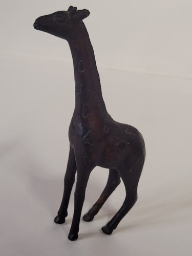 Vintage bronze giraffe statue
