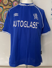 Chelsea FC 1999-2001 Umbro Autoglass Home Shirt Kit Size M Vintage Retro 90s