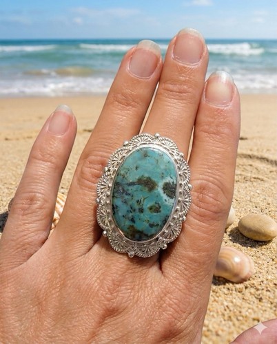 Huge sterling silver turquoise - silver,