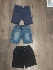 Boys blue denim short, dark