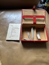 Bin  Red  Leather Double Playing Cards Holder With Laws Of Bridge 1963