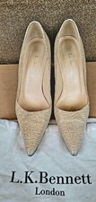 LK Bennett Beige High Heels Shoes wit Bag, Size 36 Europe (3 UK)