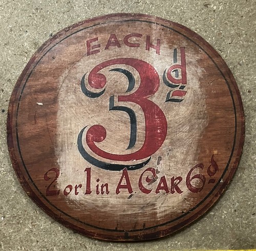 Vintage wooden fairground sign - fairground,