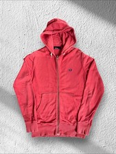 Fred Perry vintage  pale red zip through hoodie S