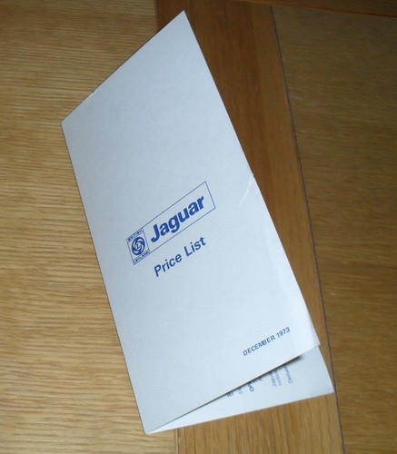 Jaguar price list 1973 - price, 1973-1974