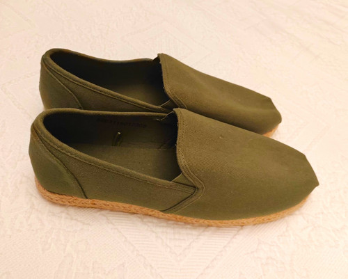Men green canvas slip - tu, men's