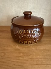 Vintage THORNTONS SPECIAL TOFFEE Earth ware Jar Pot by Pearson Chesterfield